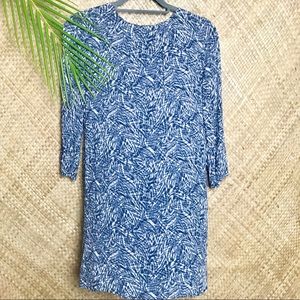 🔴4x$/5 H&M blue white fitted tunic dress